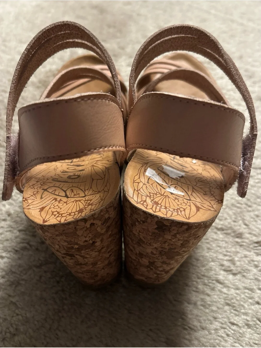 Nude Blowfish Malibu Helm Women’s Strappy cork Wedge Sandal with Velcro Closure